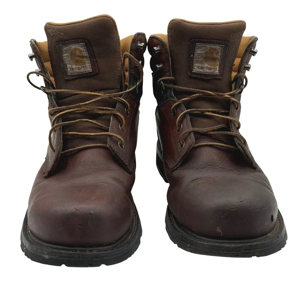 Carhartt Steel Toe Work Boots Mens 12‎ Brown Leather Waterproof EH CH462
